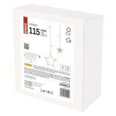 DCGW12 EMOS dekoračná vianočná reťaz - záves s hviezdami LED 185x105cm, teplá biela, IP44