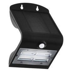 EGLO OUTDOOR 900255 LAMOZZO solárne nástenné svietidlo so senzorom LED 3,2W/440lm 3000+4000+6000K IP54 čierna, priehľadná