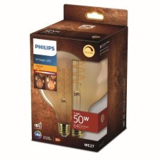 Philips 8719514337831 LED žárovka vintage E27 7,3W/50W 640lm 2200K G120 GOLD stmívatelná