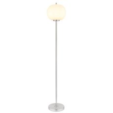 GLOBO 15345SNO BLACKY I stojacia lampa V1600mm 1xE27 matný nikel, biela