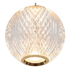 LUCIDE 13499/12/60 CINTRA závesné svietidlo LED 3x4,7W/3x283lm 2700K mosadzná, priehľadná
