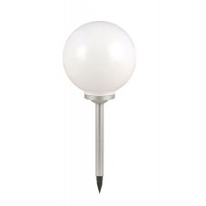 Globo 3378 solárne svietidlo zapichovacia guľa D300mm LED 0,06W 4000K, 1x Ni MH AA 600mAh, IP44, strieborná, biela