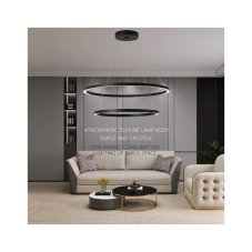 Immax 07158-B80-60 NEO FINO závesné svietidlo LED D800mm+D600mm 93W/6975lm 2700-6500K matná čierna, diaľkové ovládanie