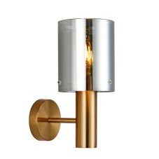 Italux WL-5581-1A-BRO+SG nástěnné svítidlo Sardo 1x40W E27 mosaz, kouřové sklo
