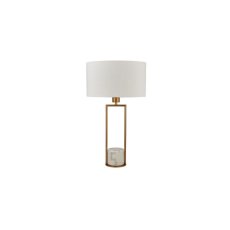 Searchlight EU2871GO TABLE dekorativní lampa na komodu E27 60W 62cm bílý mramor/zlatá
