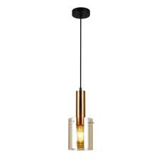 Italux PND-5581-1-BRO+AMB závěsné svítidlo Sardo D130mm 1x40W E27 mosaz, jantarová