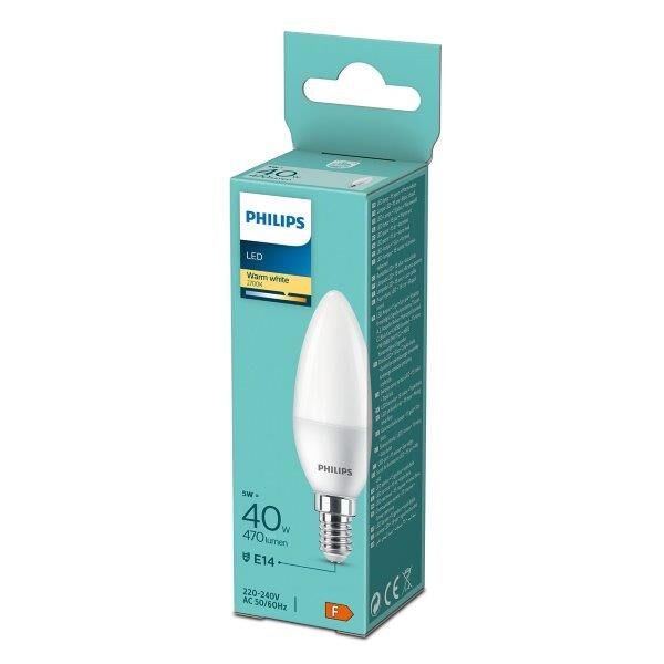Philips 8719514312524 LED žiarovka E14 5W/40W 470lm B35 2700K sviečka