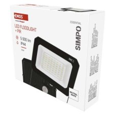 Emos ZS2343 exteriérový LED reflektor SIMPO so senzorom 50W 5000lm 4000K IP44