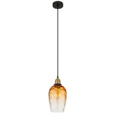 GLOBO 15786H2 SALVY závesné svietidlo D150mm 1xE27 čierna, jantárová