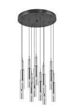 TRIO SELECT 344531120 LUCENT závesné svietidlo D500mm SMD LED 11x3W/280lm 2300+3000+4000K čierna chrómová, priehľadná, switchdimmer