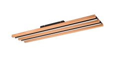 TRIO 648917532 FONTANA stropné svietidlo SMD LED 27W/3050lm 3000K čierna matná, drevo, switchdimmer
