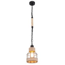 GLOBO 15674H HALIA závesné svietidlo D140mm 1xE27 čierna matná, prírodná béžová