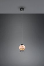 TRIO Reality R31261036 BORKA závesné svietidlo D170mm 1xE27 čierna, prírodná