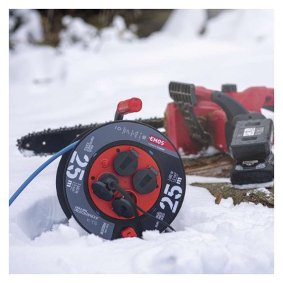 EMOS P08525W Prodlužovací kabel na bubnu 25m IP44 modrá