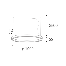 LED2 3273433DT CIRCLE závesné svietidlo LED D1000mm 80W/7120lm 3000K TRIAC čierna