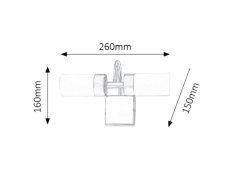 RABALUX 5746 Betty koupelnové nástěnné svítidlo. zabud. LED 2x4W IP44 4000K bronz