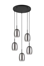 TRIO SELECT 317530554 BARRET závesné svietidlo D480mm 5xE14 čierna matná, dymová