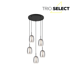 TRIO SELECT 317530554 BARRET závesné svietidlo D480mm 5xE14 čierna matná, dymová