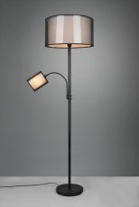 TRIO 411400232 BURTON stojací lampa 1xE27, 1xE14 V1740mm  černá matná, kouřová