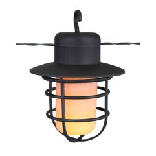 Globo 33059F-10 solárne svietidlo dekoratívne, reťaz s 10 svietidlami, efekt ohňa 4,8m LED 10x0,01W 2200K, vrátane 1x batérie AA 600mAh Ni-Mh, IP44, čierna, biela