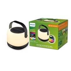Philips 8720169296503 Alula prenosné solárne svietidlo LED 1,2W 80/20lm 3000K+RGB IP44 čierna, biela