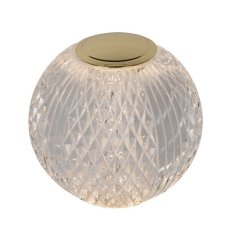 LUCIDE 13599/09/60 CINTRA dotyková stolná lampička V87mm LED 1,5W/95lm 3000K mosadzná, priehľadná, nabíjateľná batéria, 3StepDIM
