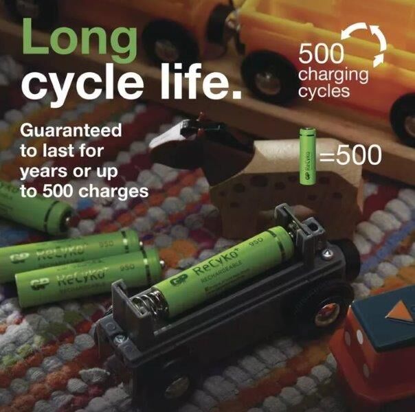 B2111 BATERIE GP ReCyko HR03/1,2V (AAA) 950mAh mikrotužková nabíjecí 1/2