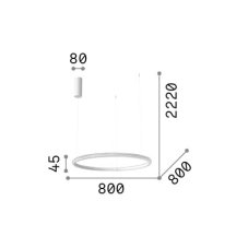 Ideal Lux 325835 MIRACLE SP D80 závesné svietidlo D800mm LED 45W 6200/4900lm 3000K biela