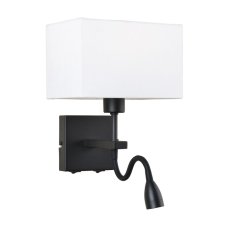 Italux WL-1122-2-BL-BM-RC-WH LED nástenné svietidlo Norte 1x60W+3W/350lm E27+LED 3000K matná čierna, biela