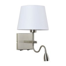 Italux WL-1122-2-BL-SN-RO-WH LED nástenné svietidlo Norte 1x60W+3W/350lm E27+LED 3000K nikel, biela