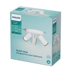 Philips 8720169299153 Idris stropné bodové svietidlo/spot D196mm 3xGU10 IP44 biela, ClickFix