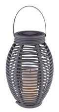 33284 GLOBO Exteriérové solárne LED svietidlo, Lampáš na osvetlenie záhrad a terás s efektom ohňa, na zavesenie alebo státie,1x 0,06W 2700K IP44 sivá