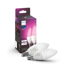 Philips Hue White and color ambiance 8719514356719 LED žiarovka E14 4W/470lm B39 sviečka 2000-6500K+RGB bluetooth 2-set