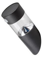 RABALUX 77015 Kapuas solární nástěnné svítidlo LED 1,5W/100lm 4000K IP44 černá, průhledná, soumrakový a pohybový senzor