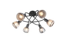 TRIO 662800632 TARIFA stropné svietidlo D590mm 6xE14 čierna matná
