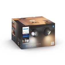 Philips Hue White Ambiance 8719514339163 BUCKRAM stropné bodové svietidlo 4xGU10 +SWITCH 4x5,5W/4x250lm 2200-6500K čierna bluetooth