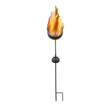 Globo 33472 solární svítidlo dekorativní, zapichovací imitace ohňa LED 0,04W 1800K včetne 1 x AA 1,2V, IP44, imitace rzi, průhledná