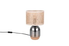TRIO 564900157 TARA stolní lampička V320mm 1xE27 chromová, přírodní