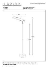 LUCIDE 36712/05/30 GILLY Stojíci lampa ke čtení LED 5W černá