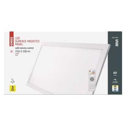 Emos ZM5172 LED RIVI stropní přisazené klasické svítidlo obdélník 295 × 595 × 52 mm 25W 210–2100lm 2700–6000K bílá