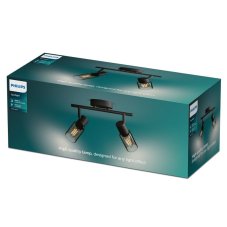 Philips 8720169299290 Palms stropné bodové svietidlo/spot 2xE14 čierna, dymová, ClickFix