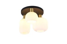 TRIO 619800308 DIVA stropné svietidlo D390mm 3xE27 mosadz matná, biela