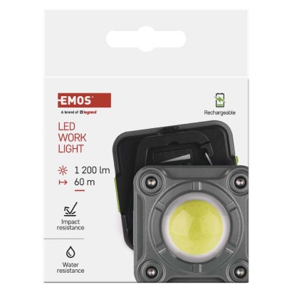 EMOS P4543 nabíjecí pracovní reflektor LED COB 1200lm zeleno-černá