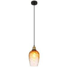 GLOBO 15786H2 SALVY závesné svietidlo D150mm 1xE27 čierna, jantárová