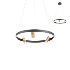 REDO 01-2491 SUMMIT závěsné svítidlo D616mm LED 25+13W/2325lm 3000K černá, zlatá