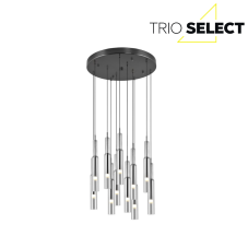 TRIO SELECT 344531120 LUCENT závesné svietidlo D500mm SMD LED 11x3W/280lm 2300+3000+4000K čierna chrómová, priehľadná, switchdimmer