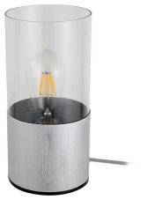 RABALUX 3153 Zelkova stolná lampička V250mm 1xE27 kartáčovaný hliník, priehľadná