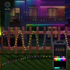 RABALUX SMART LIGHT 77124 Biri vonkajšia svetelná reťaz 10m LED 3,2W RGB IP44 priehľadná, stmievateľná, diaľkový ovládač
