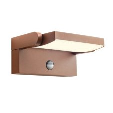 REDO 90588 FLIP vonkajšie nástenné svietidlo so senzorom SMD LED 20W 2521/1800lm 3000K IP54 hrdzavo hnedá