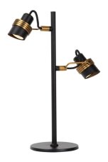 LUCIDE 34544/02/30 TUNDRAN stolná lampička V450mm 2xGU10 čierna, mosadzná